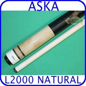  Aska Pool Cue L2000 Natural with Black Hard Cue Case 