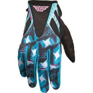  Fly Racing Kinetic Girls Gloves Youth Black/Turquoise/Pink 