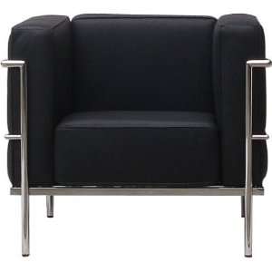  Le Corb Arm Chair in Chrome & Black Leather