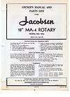 vintage jacobsen owners manual parts list ma 4 rotary mower