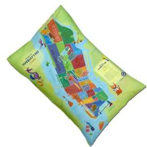   World Maps Pillowcase, Manhattan Patchwork Map