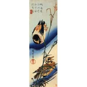   Card Japanese Art Utagawa Hiroshige Two ducks in reed