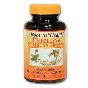  250 mg. American Ginseng/250 mg. Bee Pollen 100s Health 