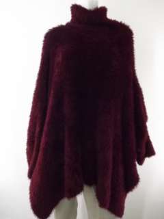 womens jacket coat Cape Maaz bugundy One Size turtleneck mock neck 