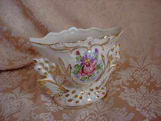 Ornate Antique Hand Painted Mantel Vase C Weisley China  