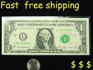 100 $1 Dollar Paper Money Currency Fit Sleeves Holders  