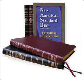 NASB Ultrathin Reference Bible Black Bonded Leather Ultra Thin NAS 