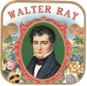 Walter Ray Unused Outer Cigar Box Label  
