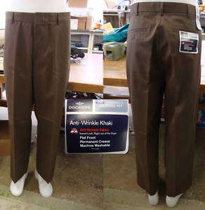 Dockers FLAT Anti Wrinkle Khaki Pants BROWN 36 x 30 NWT  
