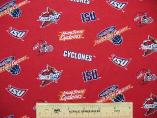 Iowa State University Logo Cyclones Cotton Fabric (N5)  