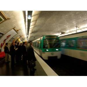  Commuters Inside Metro Station, Paris, France Photographic 