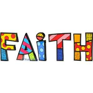   FAITH Word Art for Table Top or Wall by Romero Britto: Home & Kitchen