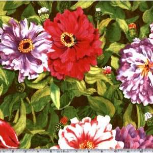   Zinnias Large Floral Fuchsia Fabric By The Yard: Arts, Crafts & Sewing