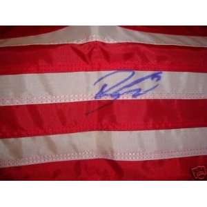  Ryan Kesler Team Usa Signed Flag w/coa Canucks 2010   NHL 