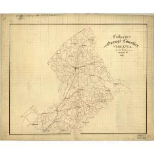  1867 map: Culpeper County Virginia: Home & Kitchen