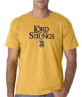 Mens The Lord of the Strings Guitar Music T Shirt Tee Gibson  