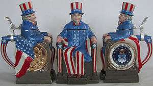 Air Force Uncle Sam character beer stein  