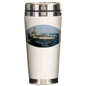  USS Kitty Hawk Military Ceramic Travel Mug by  