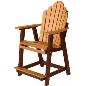  Cozi Back Bar Chair   Cedar on Chocolate Brown Patio 