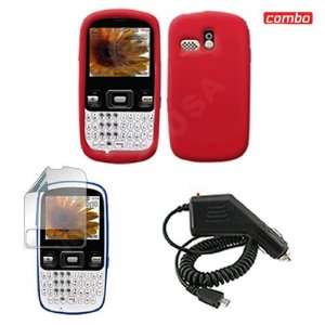Samsung R350/351 Combo Trans. Red Silicon Skin Case Faceplate Cover 