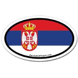  Serbia Flag Car Bumper Sticker Decal Oval: Automotive