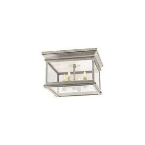  Club Square Flush Mount in Antique Nickel with Clear Glass by Visual 