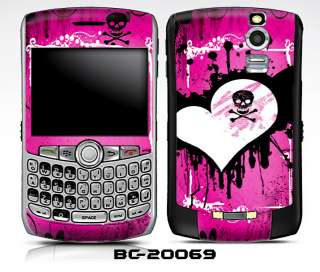 Blackberry Curve Skin 8330 8350i   EMO HEART SKULL PINK  