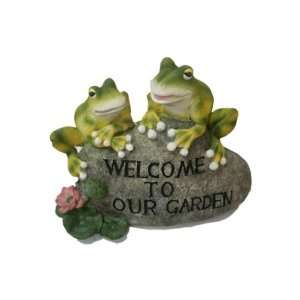  9x12x5.5 Two Frogs   Welcome To Our Garden Case Pack 4 