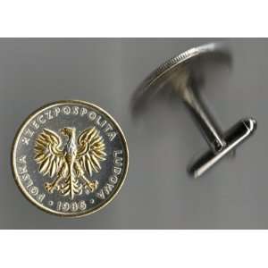  Unique 2 Toned Gold & Silver Polish Eagle, Coin Cufflinks Beauty