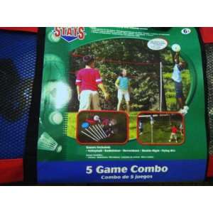  5 Game Combo Volleyball, Badminton, Horseshoes, Shuttle 