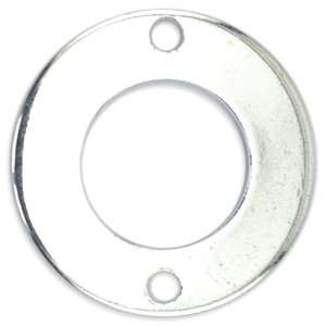  Beadalon Flat Disc Silver Plated 12mm 2 Hole, Center Hole 