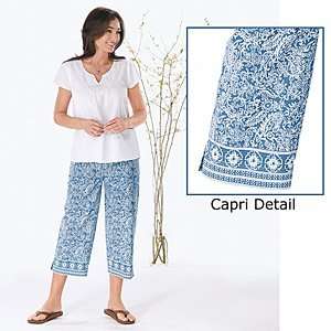  Northstyle Womens Border Print Cotton Capris Everything 