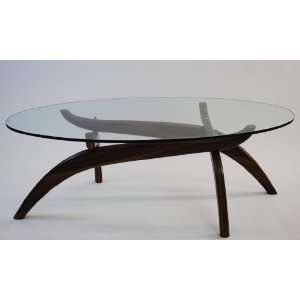  Designer Modern Spider Coffee Table Dark Walnut Base: Home & Kitchen