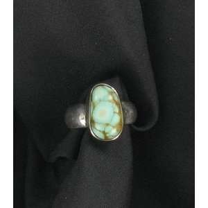 STERLING SILVER CARICO LAKE TURQUOISE RING~