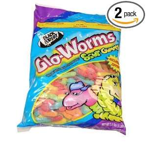 Black Forest Gummy Glo Worms, 3 Pound Resealable Bags (Pack of 2 
