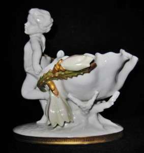 Antique Moore Brothers Porcelain Figural Cherub Centerpiece  