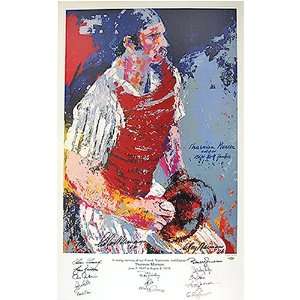  NY Yankees Legends Autographed Leroy Neiman Lithograph 
