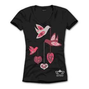  Katydid Love/peace/hope Birds V neck Top Black 3XL w/ Free 