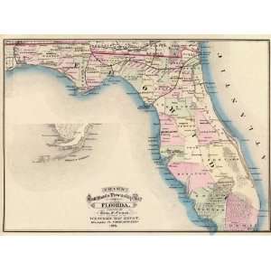  STATE OF FLORIDA (FL) BY GEORGE F. CRAM 1875 MAP