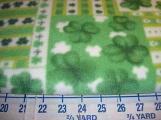 St. Patricks Day Green Clover Shamrock Fleece Fabric, Patricks 