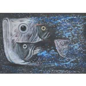  Fish Heads Painting~Canvas~Bali Art: Home & Kitchen