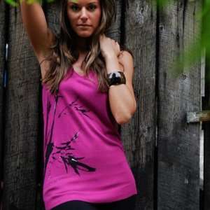  Rayon from Organic Bamboo Print Double Layer Tank Pink 