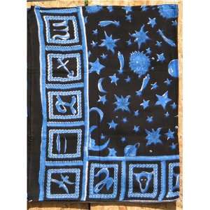  Blue and Black Zodiac Tapestry or Wall Hanging