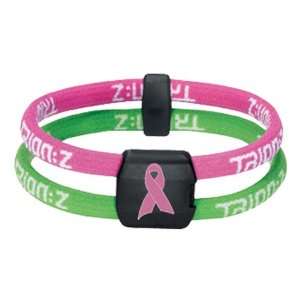 TrionZ Pink Ribbon Bracelet   Pink/Green   Large (7.9)
