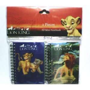  Disney The Lion King 2 PCS 3D Mini Notebooks Office 