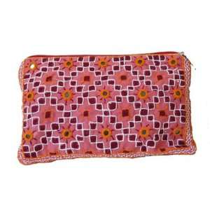  Barmer Embroidered Cosmetic Bag   Cranberry Beauty