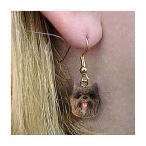 Cairn Terrier Brindle Earrings Hanging
