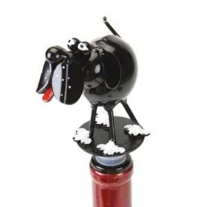   Black Hound Dog Wine Stopper Spoonies by Richard Kolb