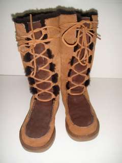 UGG AUSTRALIA AUTHENTIC CHESTNUT UPTOWN TALL LACE UP BOOTS, WOMENS 