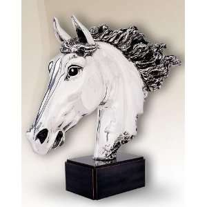  Silver Plated Horse Head Sculpture: Home & Kitchen